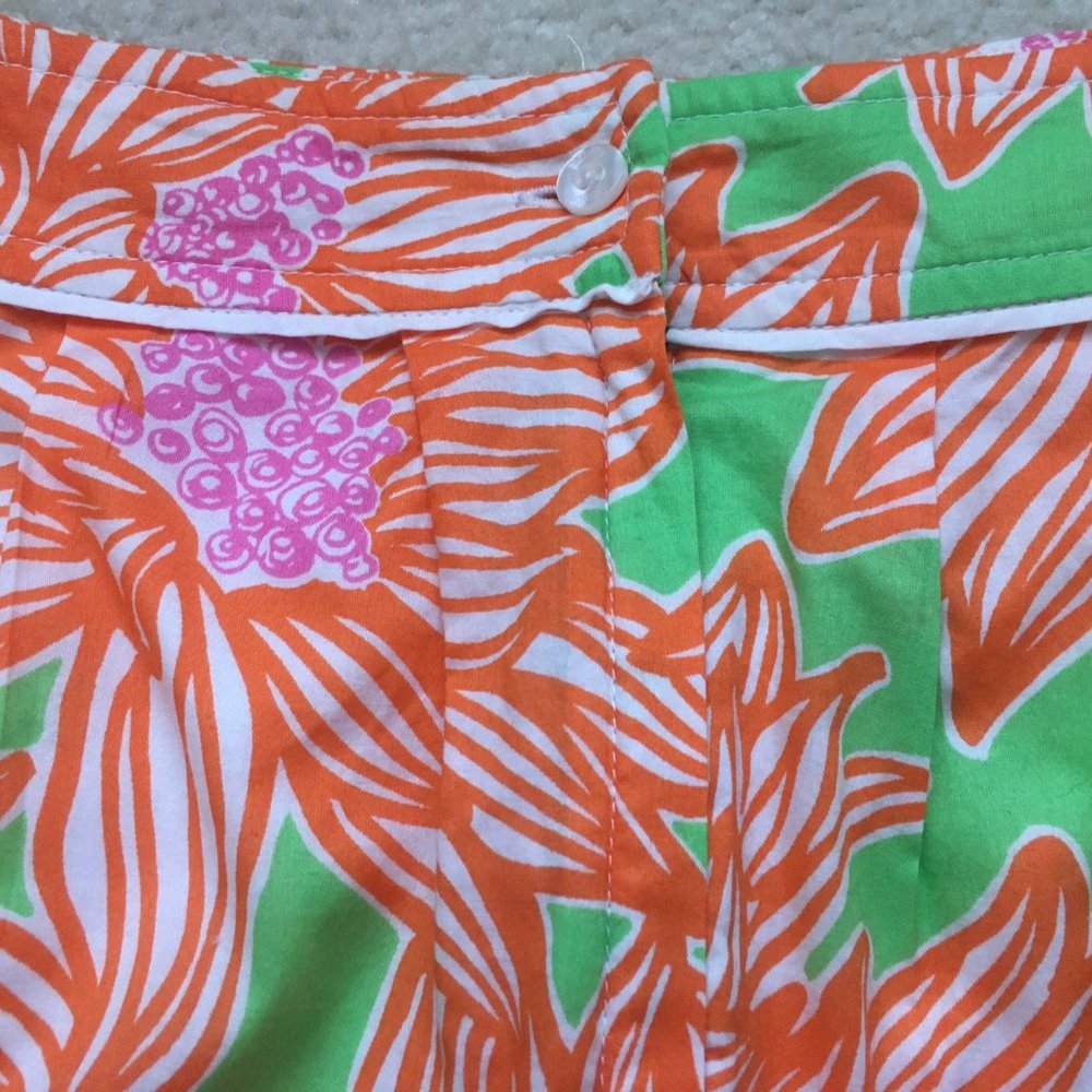 Lilly Pulitzer Green and Orange Floral Skirt - Picture 2 of 4